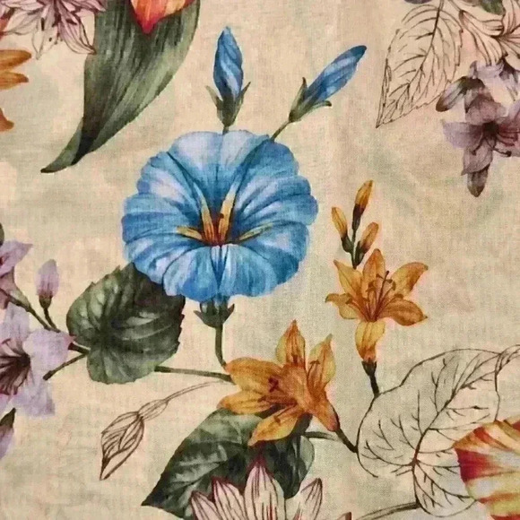 Sheer shaw blouse by J Group Made in Italy Yellow Floral OS - Picture 4 of 10